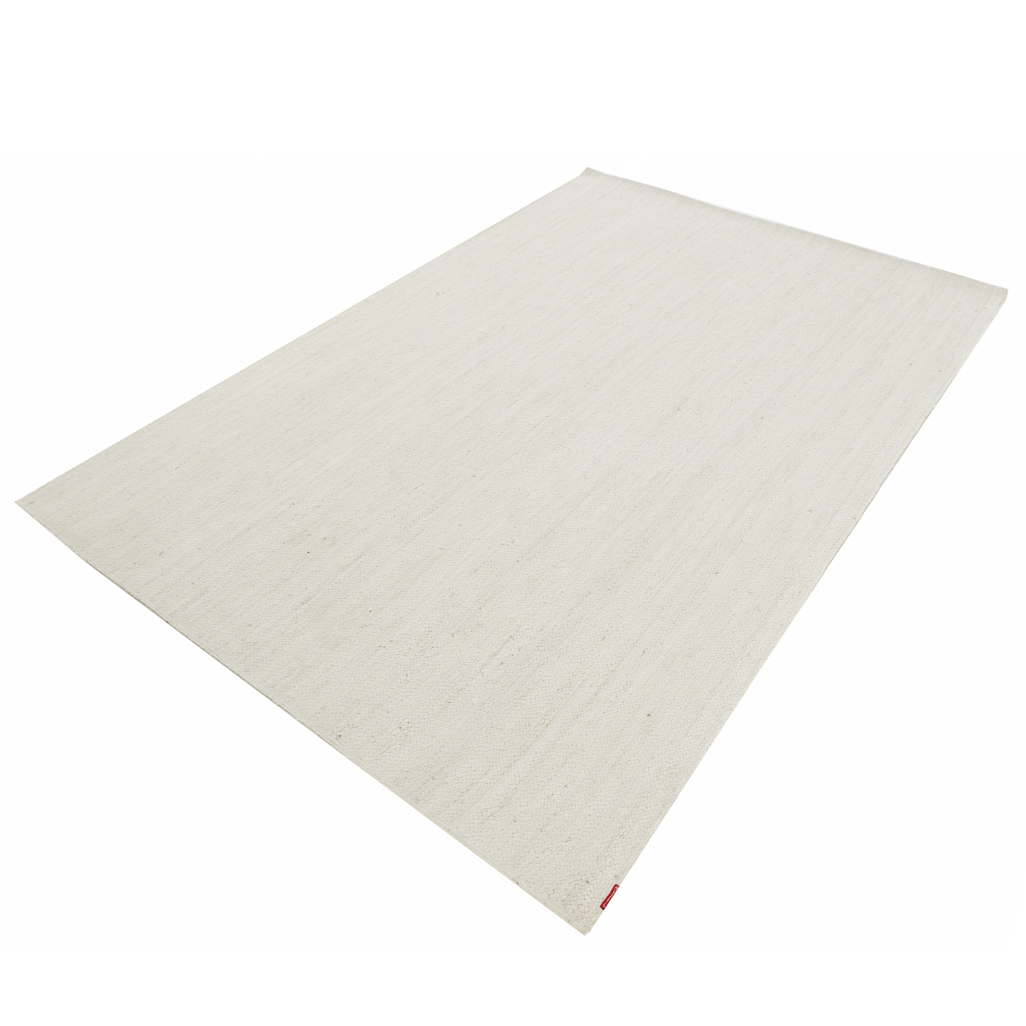 The RAMSHA HOME Amazing Handmade Bleach Jute Braided Rug - BR 019 is a large, rectangular off-white natural jute rug with subtle texture, shown on a plain white background.