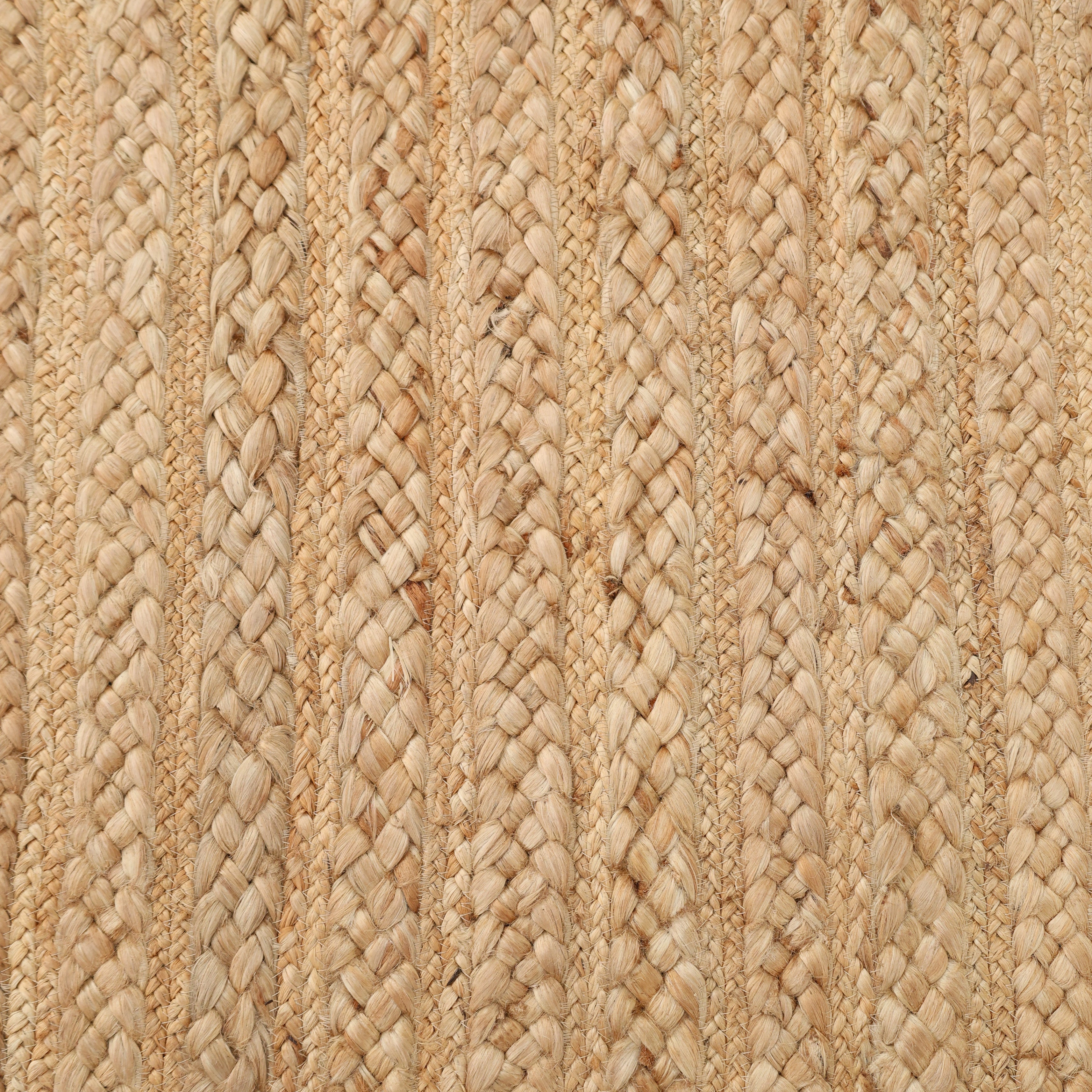 Braided Jute Natural Color Handmade Rug - BR 021