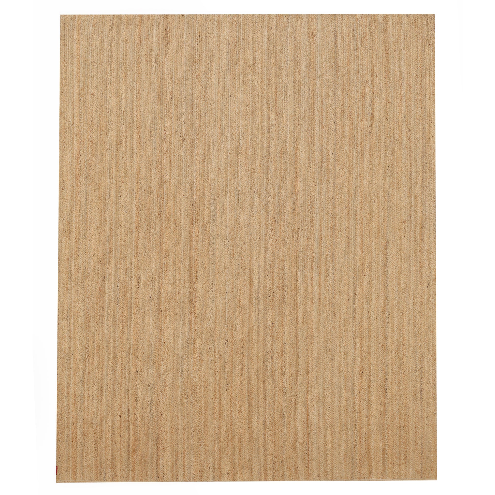 The RAMSHA HOME Handmade Natural Color Braided Jute Rug - BR 018 is a large rectangular rug with a subtle tan and light brown striped pattern, made from natural woven fibers and shown on a white background.