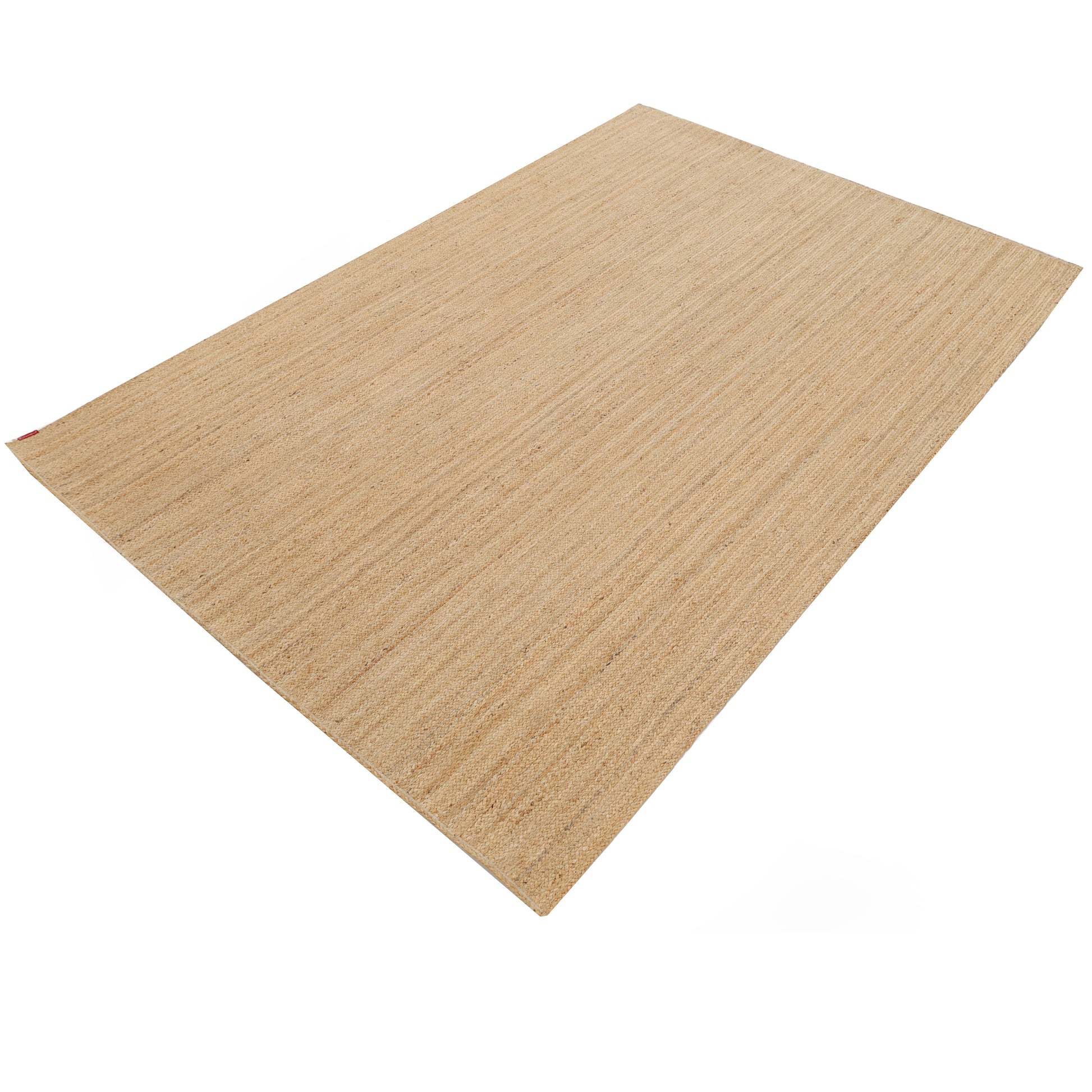 The RAMSHA HOME Handmade Natural Color Braided Jute Rug - BR 018 is shown laid flat on a white background, highlighting its natural beige tone and simple braided texture without visible patterns or borders.