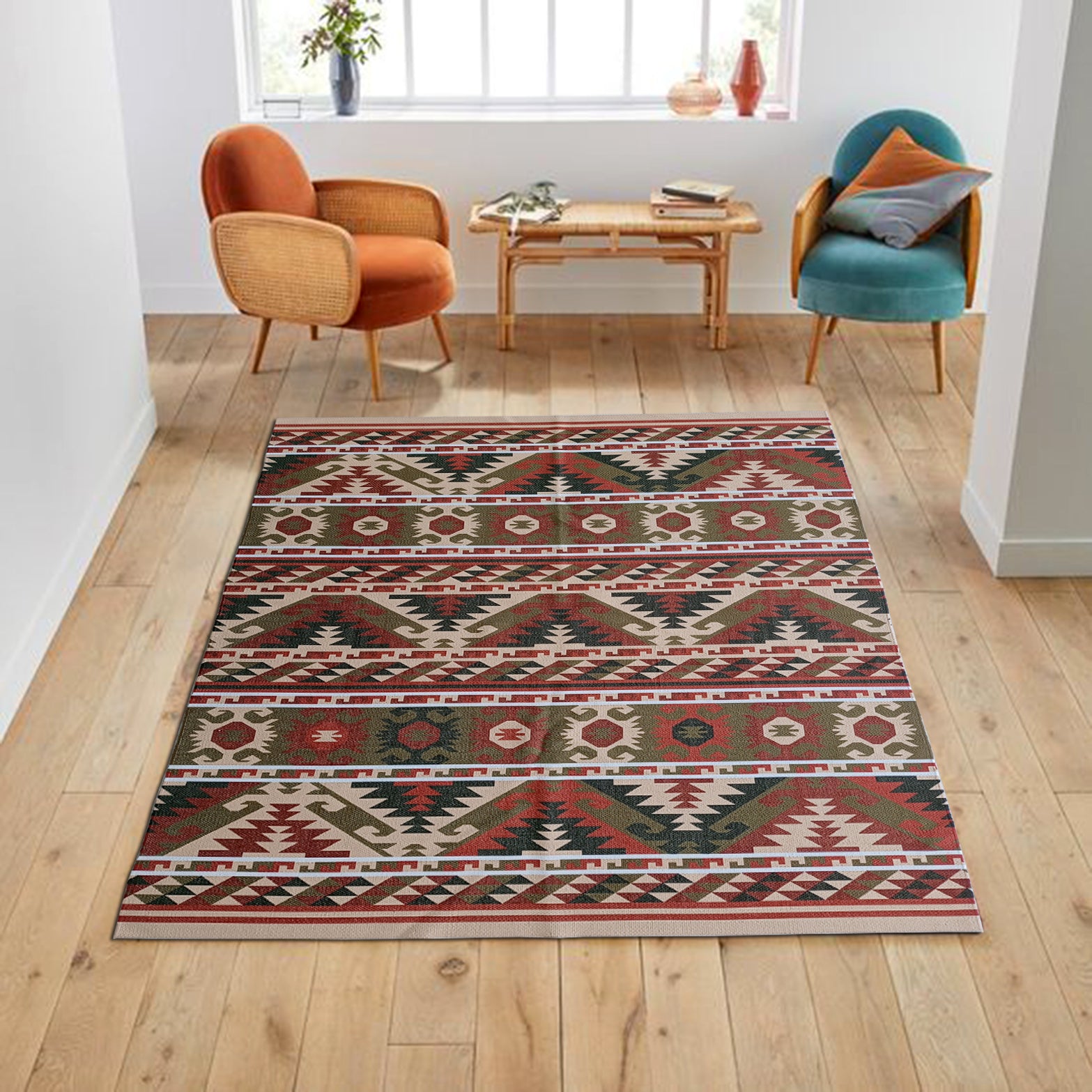 Paisley Pattern Printed Durry Multi Color rug, perfect for any room of the house
