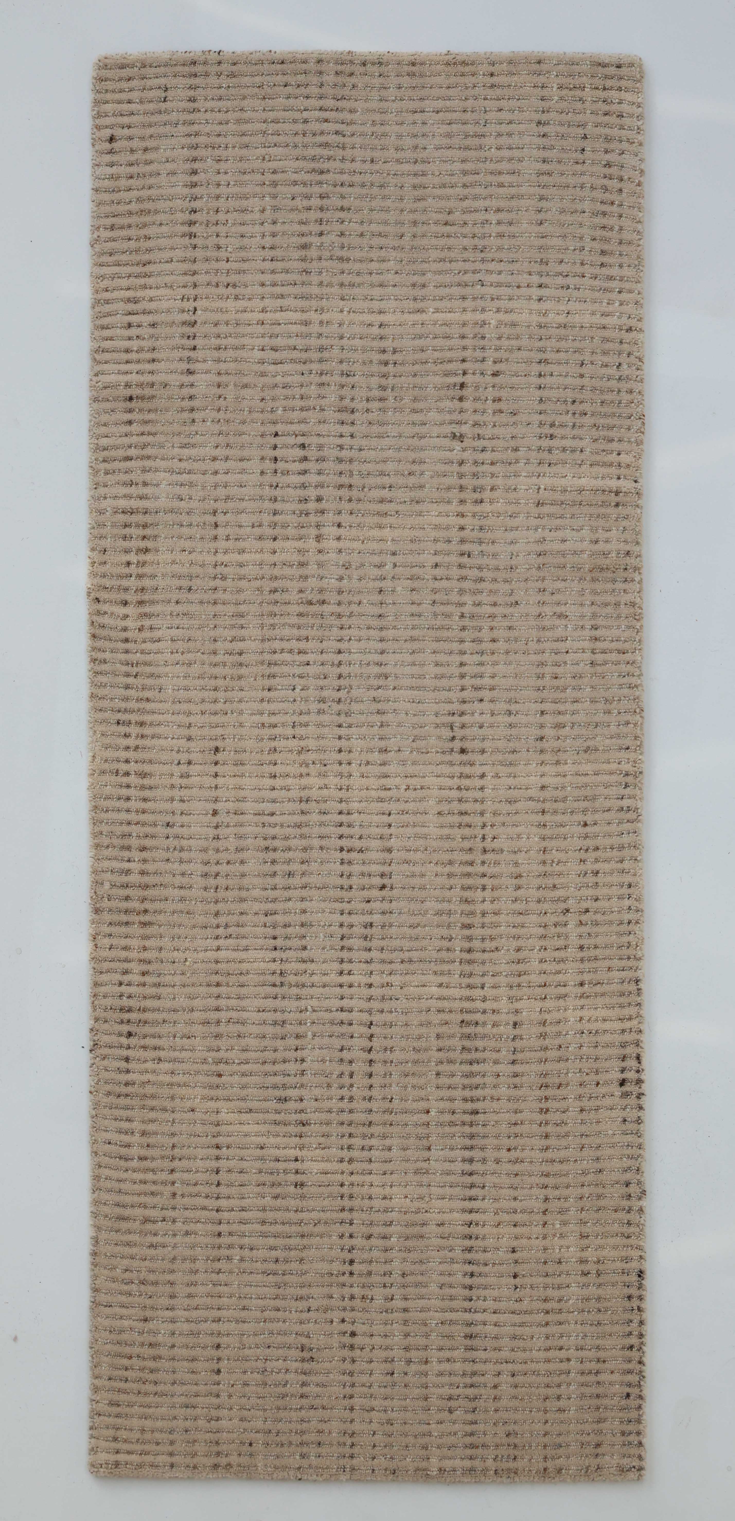 The RAMSHA HOME Handmade Natural Wool Rug (HLR-002) is a beige, rectangular area rug with a grid-like textured pattern, shown against a plain white background.