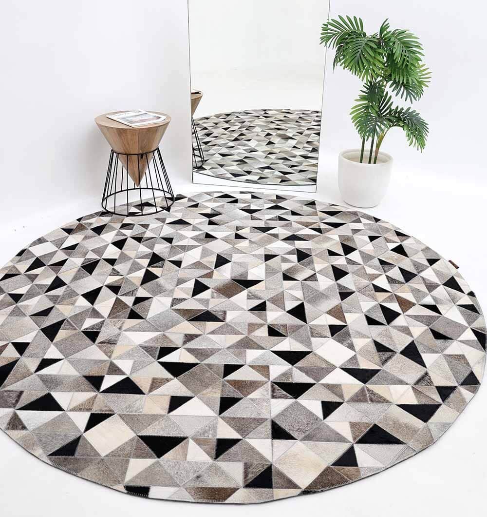 Multi Color Home Decor Leather Rug - LR 020