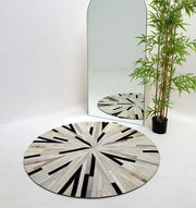 Stunning Multi Color Dining Room Decor Leather Rug - LR 021