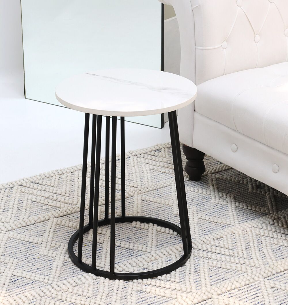 Linea Round Marble Accent Table