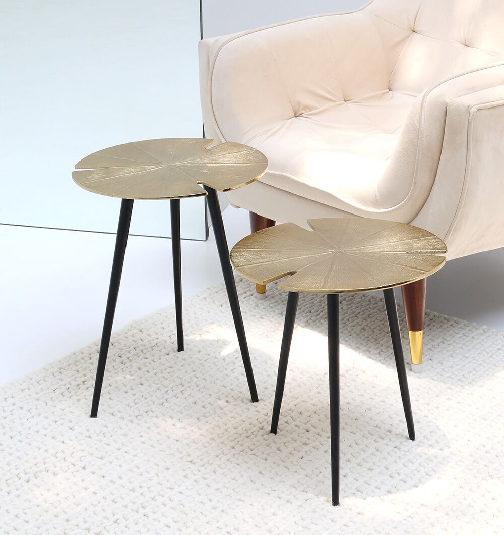 Lily Luxe Aluminum Accent Tables – Set of 2 Nesting Tables