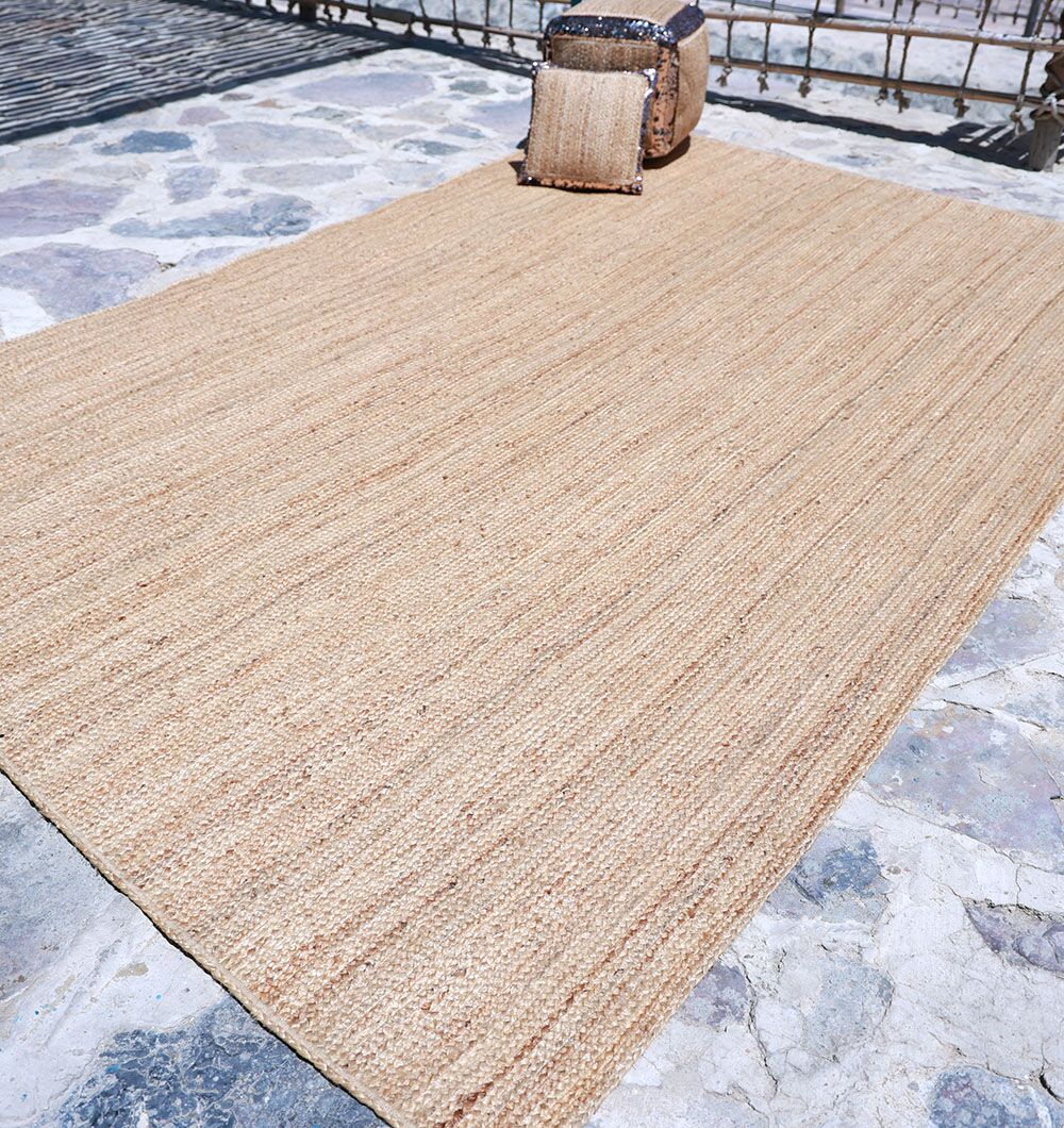 Handmade Natural Color Braided Jute Rug - BR 018