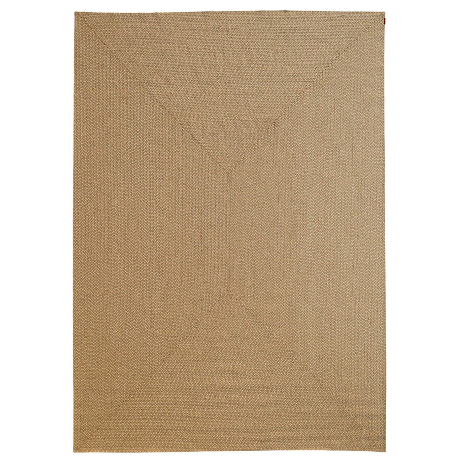 The RAMSHA HOME Natural Color Handmade Rectangle Wool Area Braided Rug - BR 053C features a subtle diamond pattern and natural fibers in tan or light brown, shown on a white background.