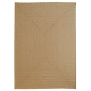 The RAMSHA HOME Natural Color Handmade Rectangle Wool Area Braided Rug - BR 053C features a subtle diamond pattern and natural fibers in tan or light brown, shown on a white background.