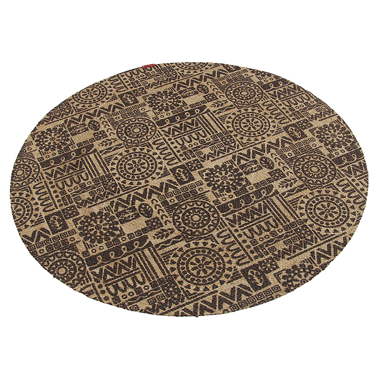 Round Bow Rug Jute Natural Rug Round brown Color BR-067 90 cm