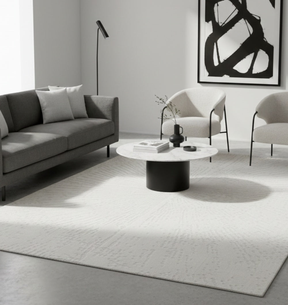 White Color Indoor Decor Novara Rug  - CMN 79 (185x290 cm)