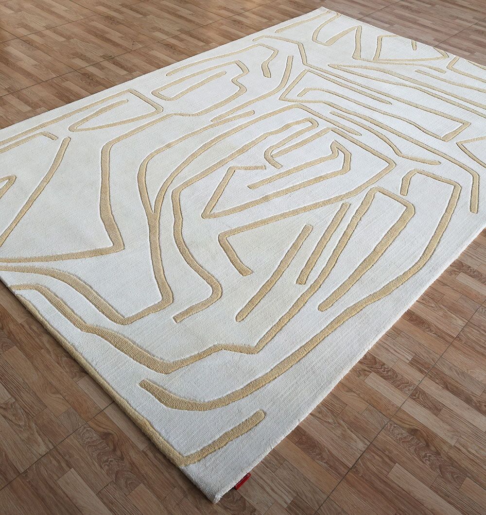 White & Beige Novara Area Rug  - CMN 84 (200x300 cm)