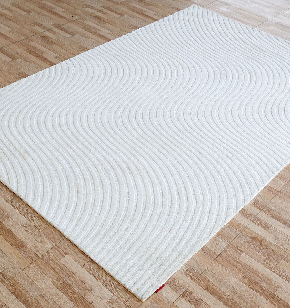 Rectangle White Color Novara Rug  - CMN 85 (200x300 cm)