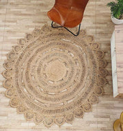 Natural Crochet Jute Round Rug - CR 013