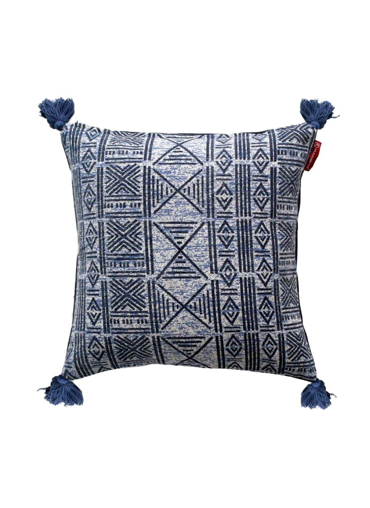 Polyester Geometry Cushion With Tassel cs-237