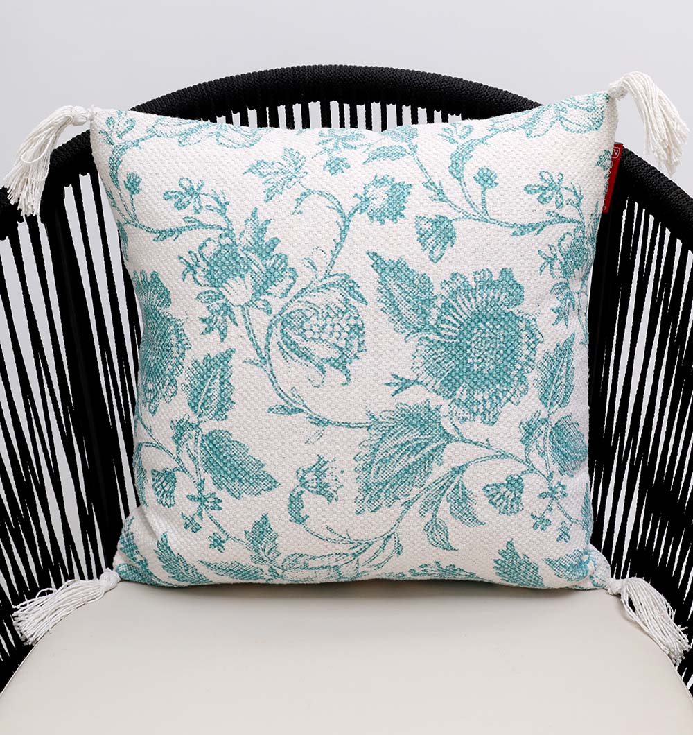 Add an elegant touch to your décor with the Blue Color Floral Print Cotton Cushion 45x45 cm CS 317 from Ramsha Home, featuring a stylish blue floral design and crafted from quality cotton—perfect for any chair or sofa.