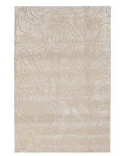 Introducing the RAMSHA HOME Home Decor Handmade Area Rug - HTWV-156, a beige area rug adorned with an elegant embossed rose pattern and swirling lines that create stunning, large overlapping roses across the entire surface. Expertly hand-tufted from wool, this rug features beautifully carved textures, making it the ideal beige floral accent to bring warmth and sophistication to any space.