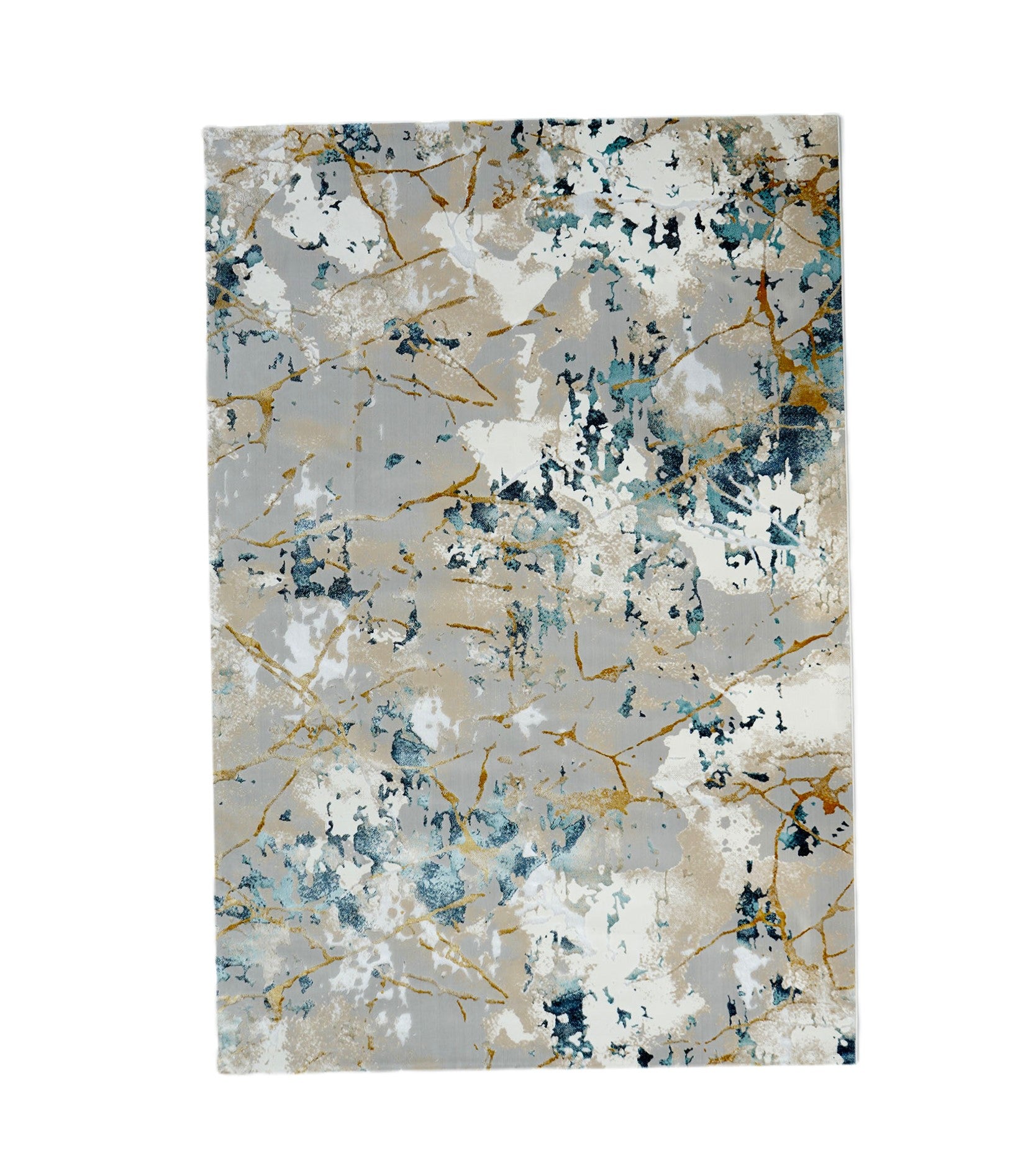 Cream & Gold Color Machine Made Turkish Rug - NN66A