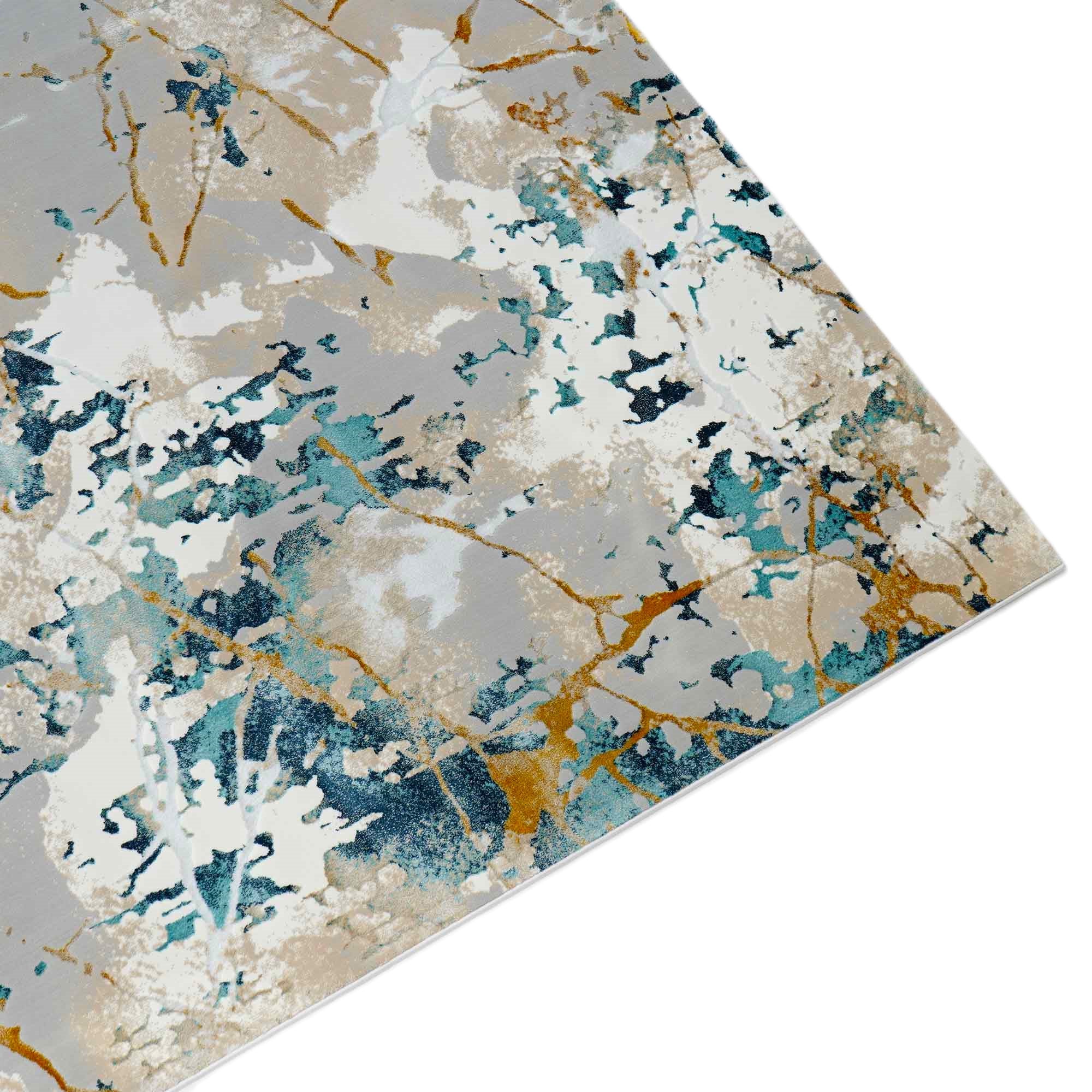 Cream & Gold Color Machine Made Turkish Rug - NN66A