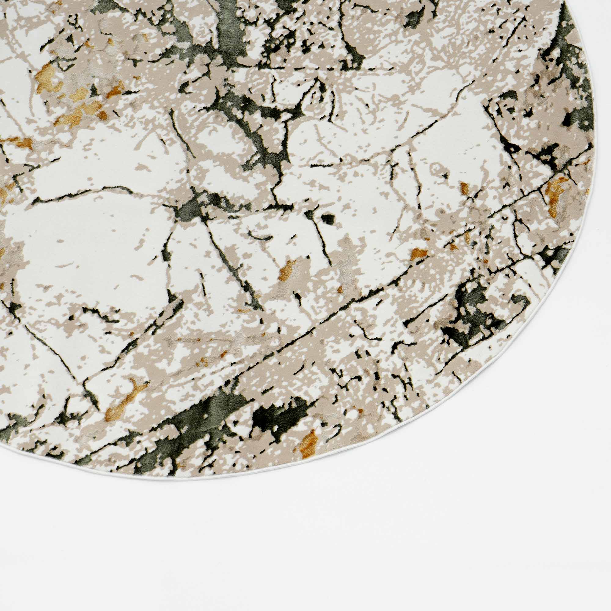 A section of the RAMSHA HOME Decorative Light Green NM85A Area Rug is shown in the image’s upper right corner against a white background, highlighting its elegant marbled pattern and contemporary design.