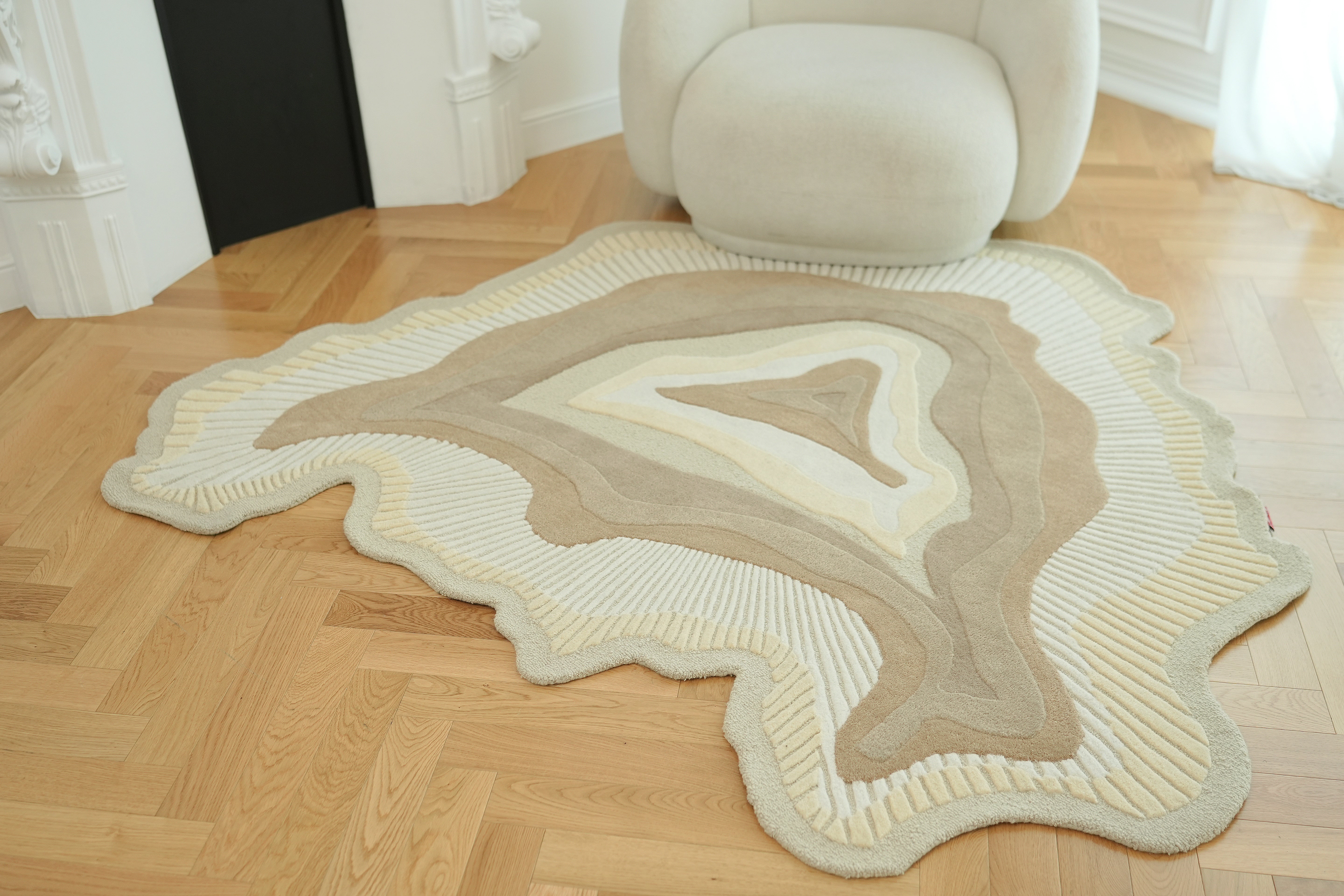 Handmade Shape Wool & Cotton Earth Tone Rug HTW 124 (200cm)