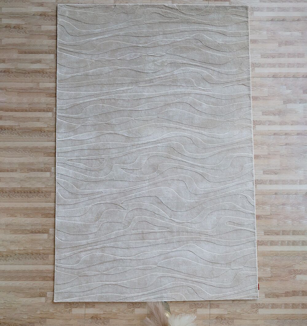 Beige Color Home Decor Indoor Handmade Area Rug - HTV 19