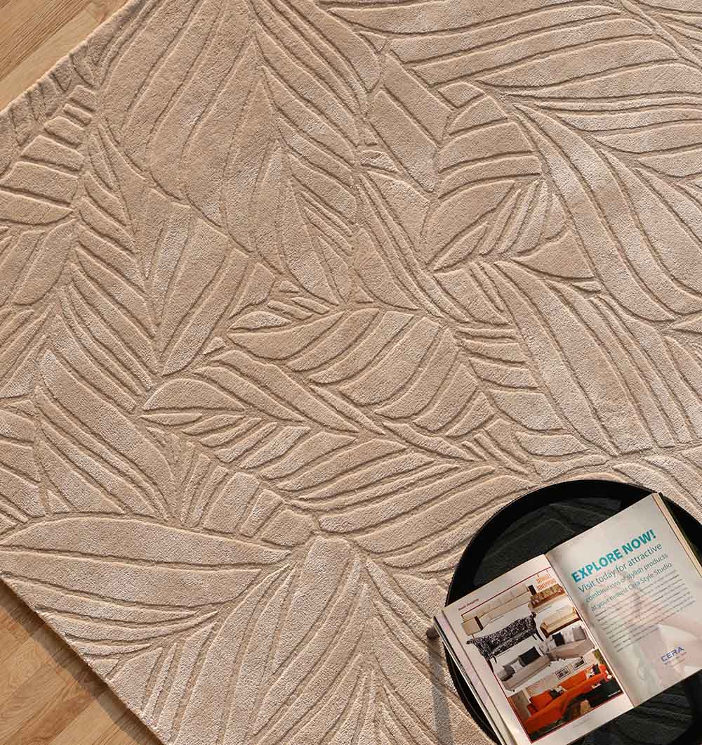 Rectangle Shape Beige Color Handmade Area Rug - HTV 25 (200X300 cm)