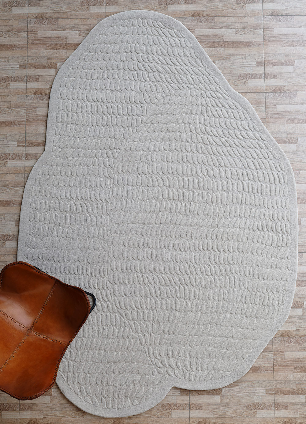 Beige Color Shape Handmade Rug HTW 104 (200X300 cm)