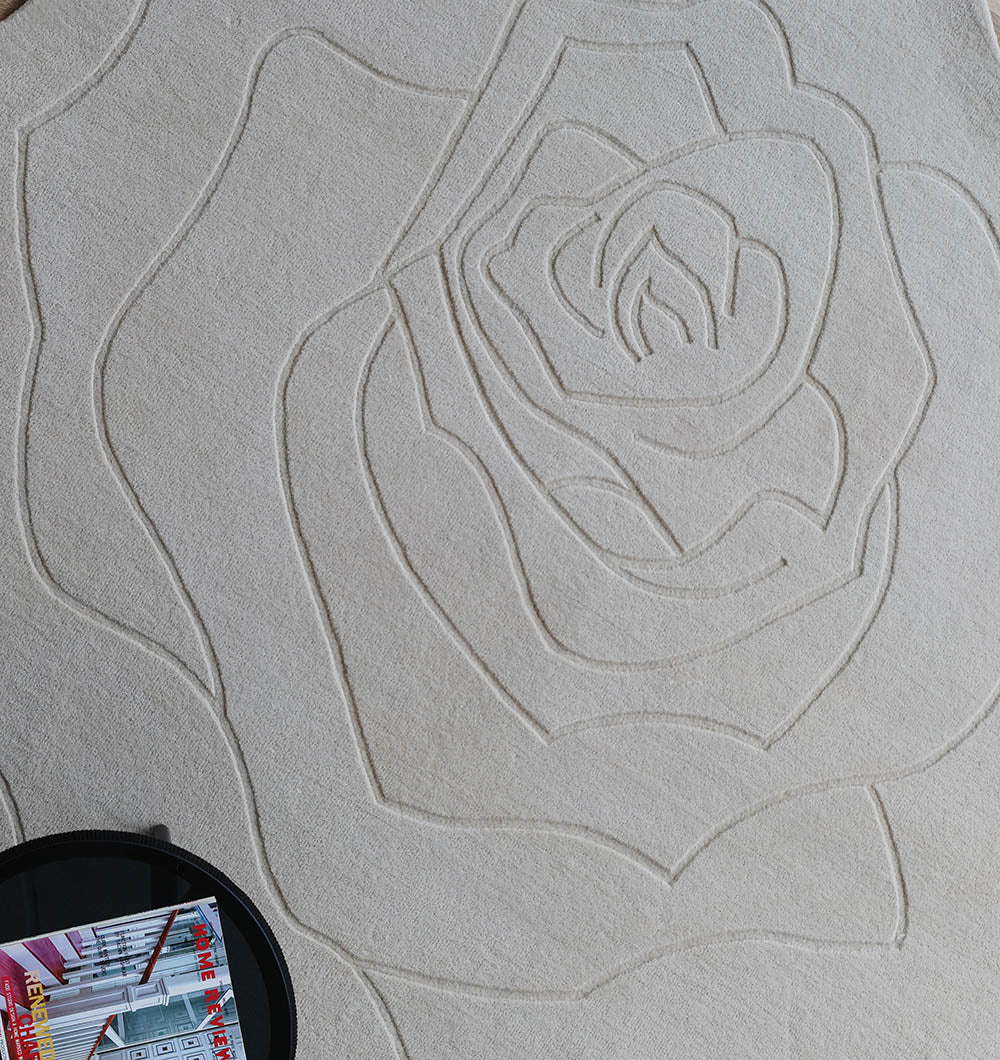 Handmade Rose Shape Rug HTW 106 (200X200cm)