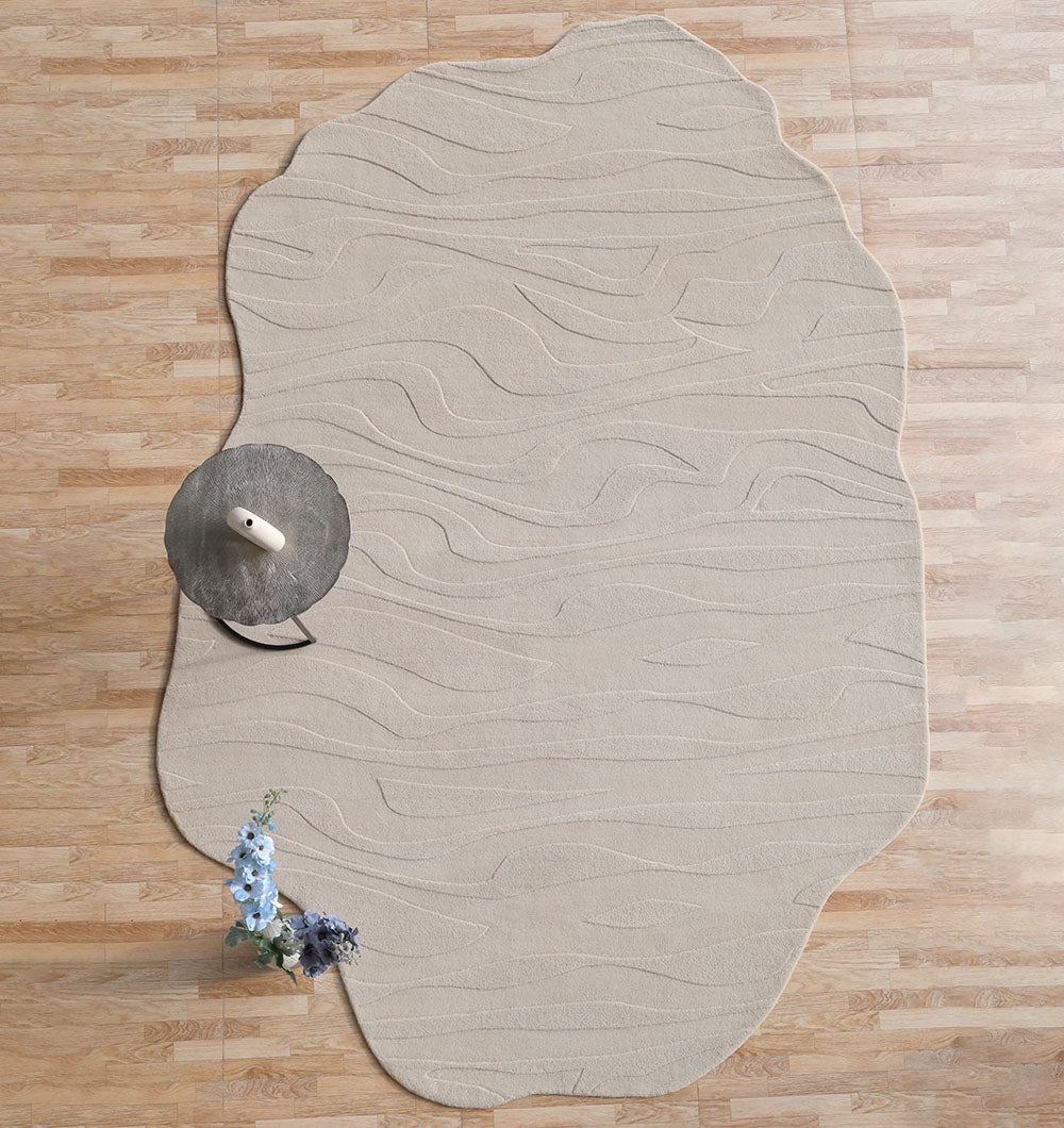 Irregular Shape Beige Color Handmade Rug HTW 116 (200x300cm)