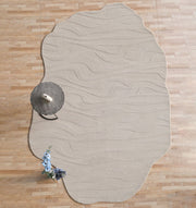 Irregular Shape Beige Color Handmade Rug HTW 116