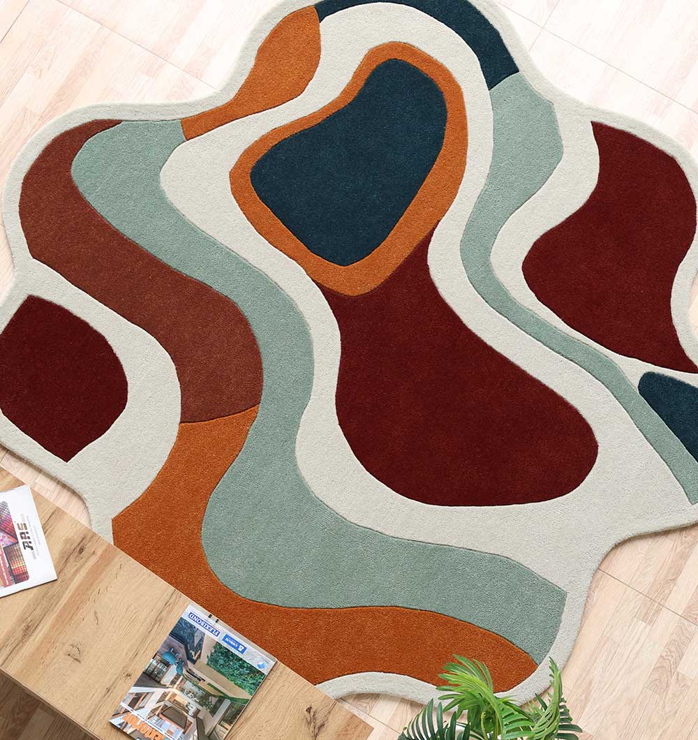 Handmade Shaped Abstract Round Rug - HTW 121 (200cm)