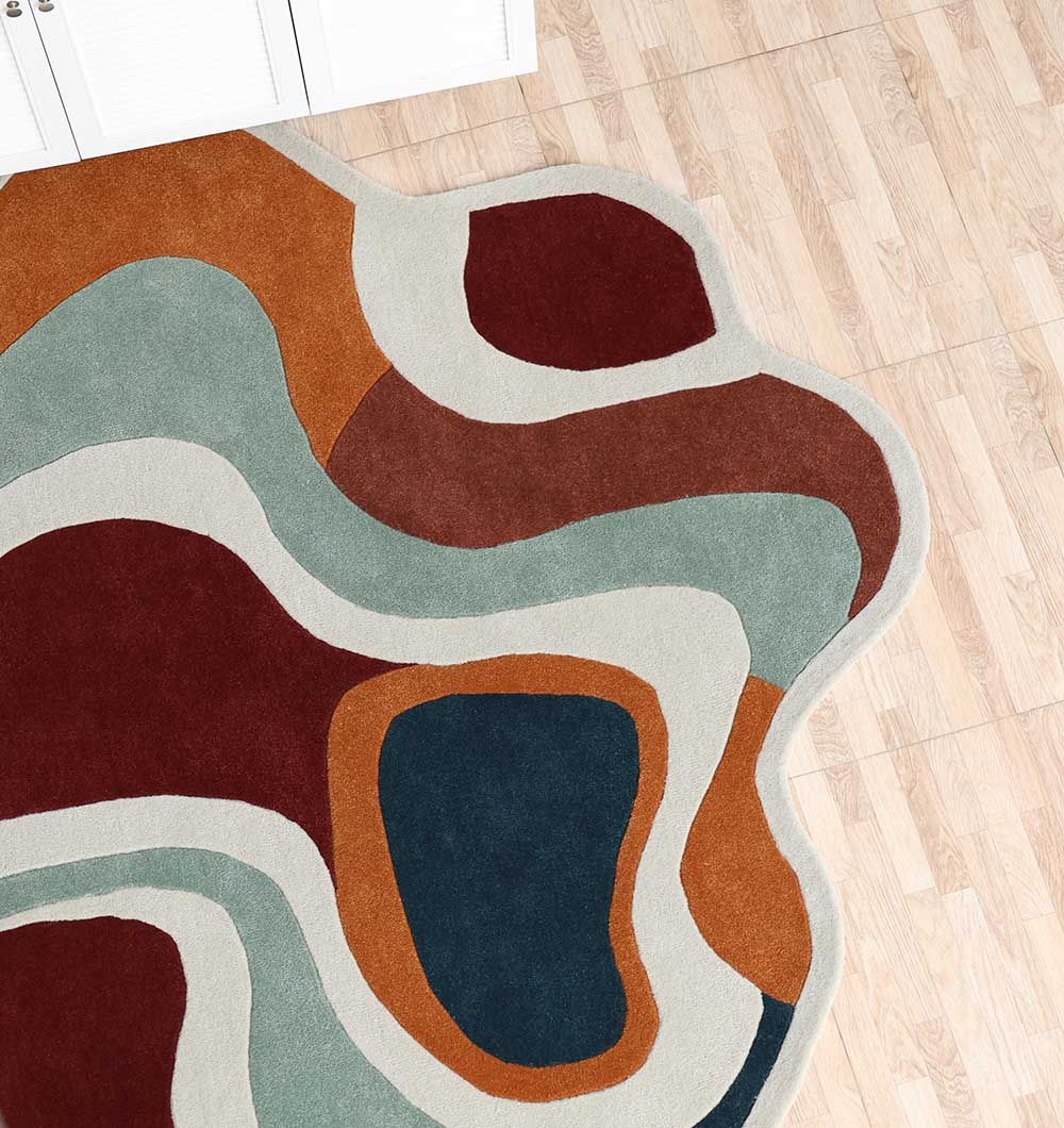 Handmade Shaped Abstract Round Rug - HTW 121 (200cm)