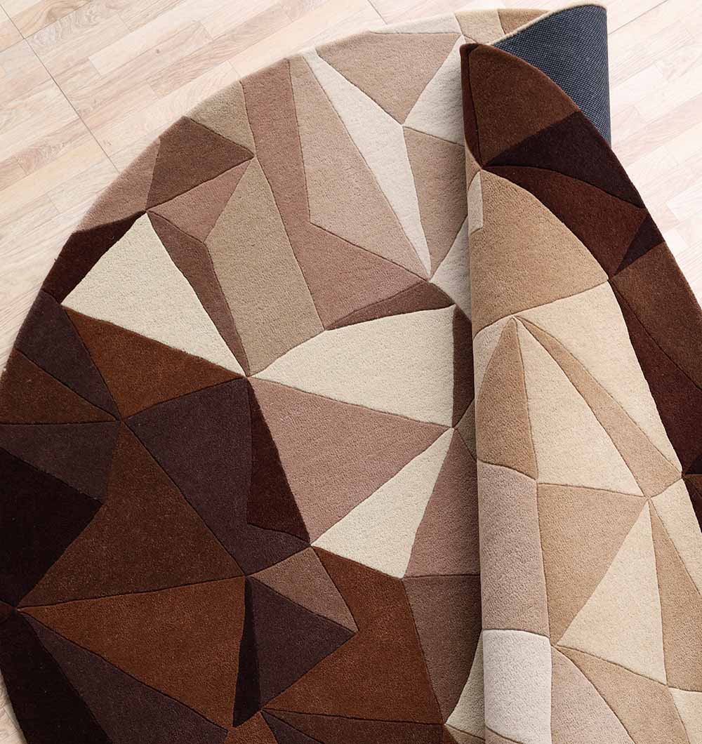 Handmade Multicolor Geometric Pattern Round Area Rug HTW 129 (200cm)