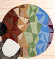Multicolor Modern Geometric Round Rug HTW 130 (200cm)