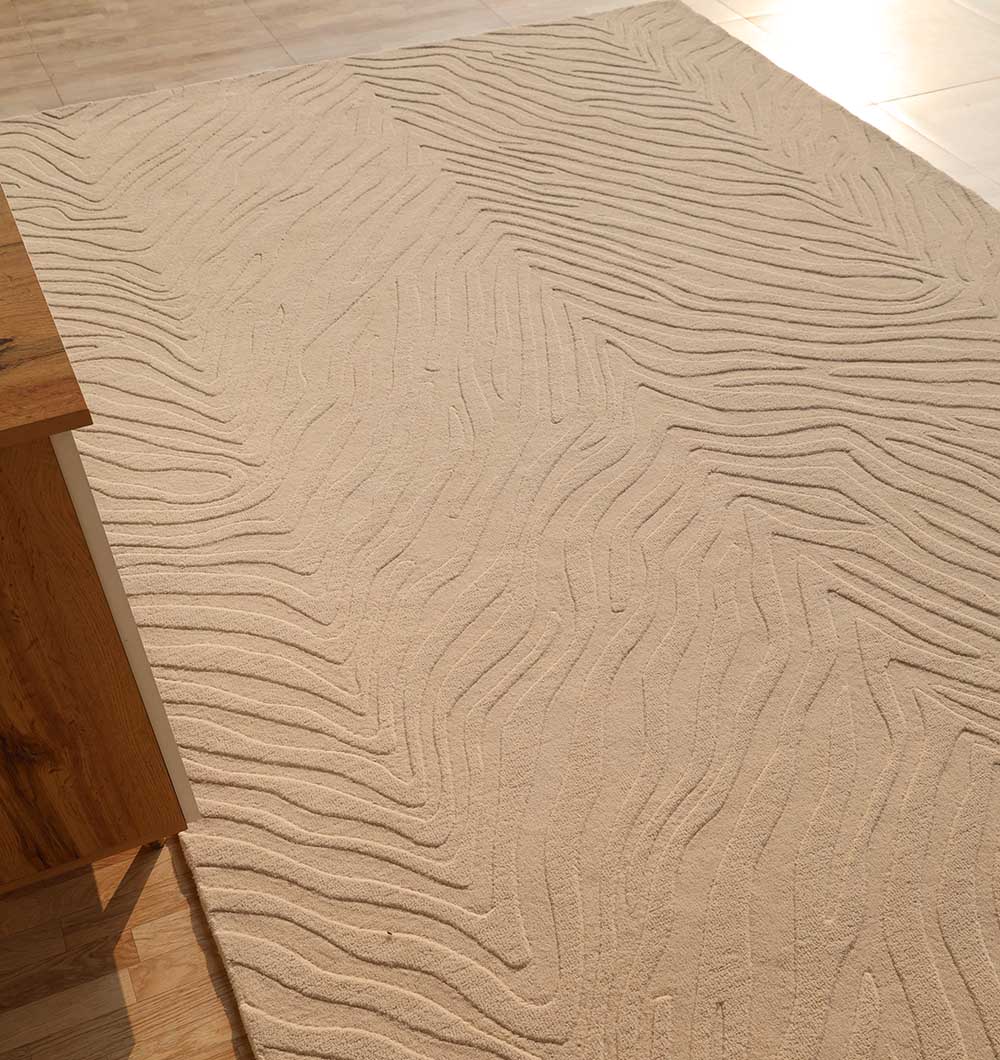 Rectangle Shape Beige Color Handmade Area Rug - HTW 133 (200x300 cm)