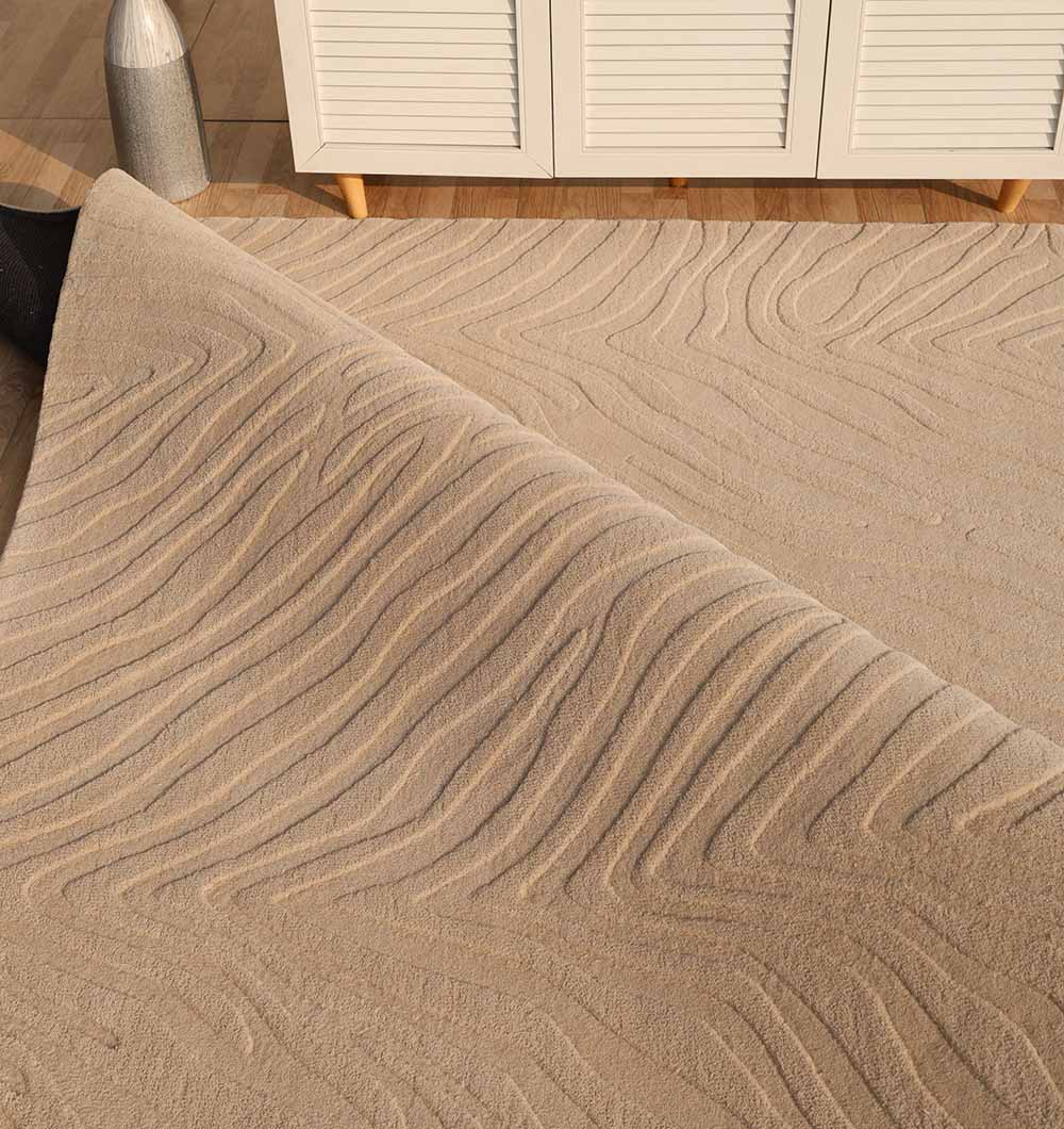 Rectangle Shape Beige Color Handmade Area Rug - HTW 133 (200x300 cm)