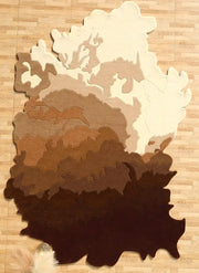 Handmade Shape Brown Color Area Rug - HTW 86