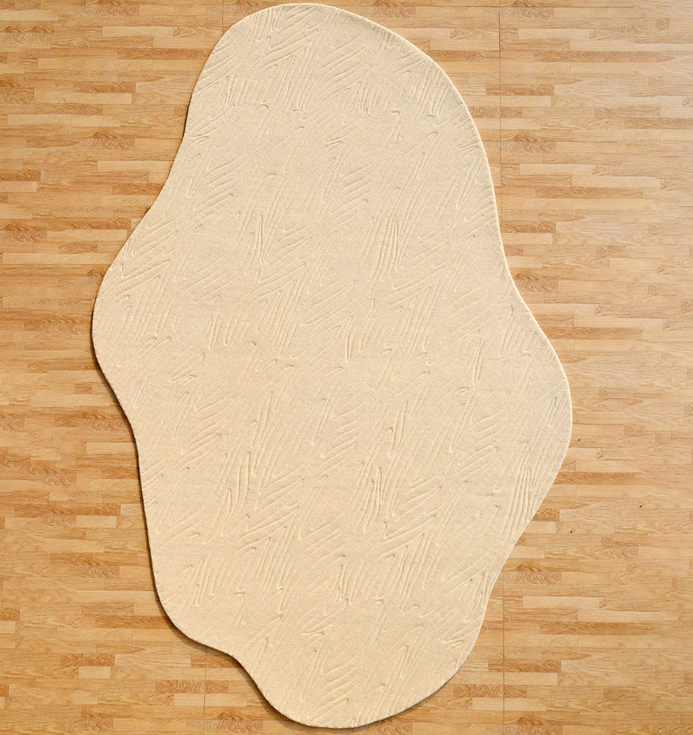 Natural White Color Area Carpet - HTW 88 (200x300 cm)