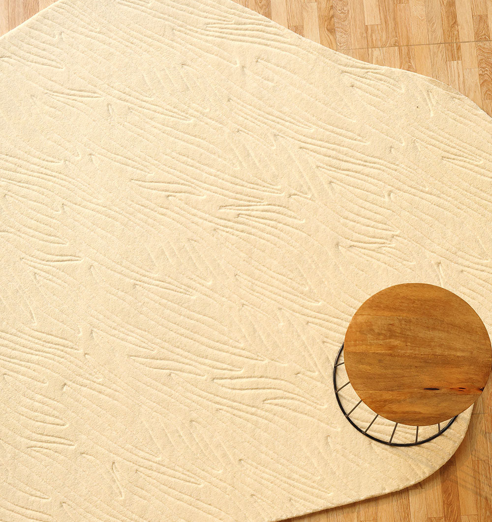 Natural White Color Area Carpet - HTW 88 (200x300 cm)