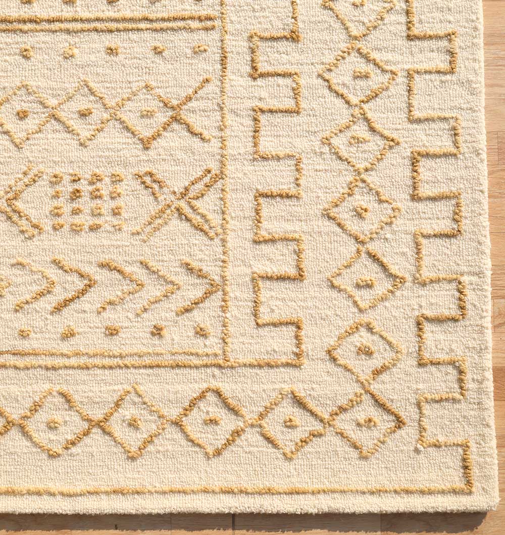 Off White & Beige Color Handmade Area Rug - HTW-92 (200X300 CM)