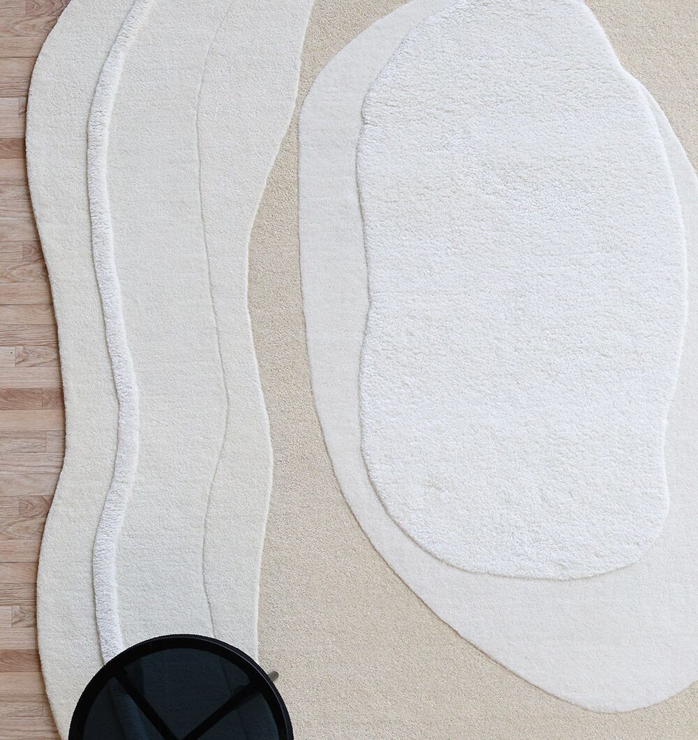 Natural White Color Shape Handmade Rug - HTW 98 (200X300 cm)