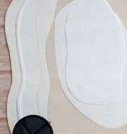 Natural White Color Shape Handmade Rug - HTW 98 (200X300 cm)