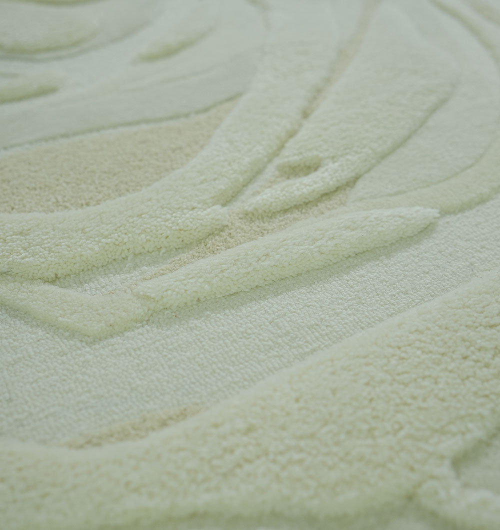 Beige Color Oval Shaped Handmade Rug - HTWV 106 (200x300cm)