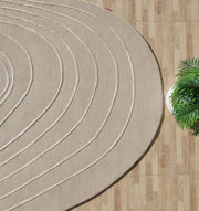 Luxurious Off-White Handmade Area Rug | Wool, Tencel & Cotton - HTWV 110 (200x300cm)