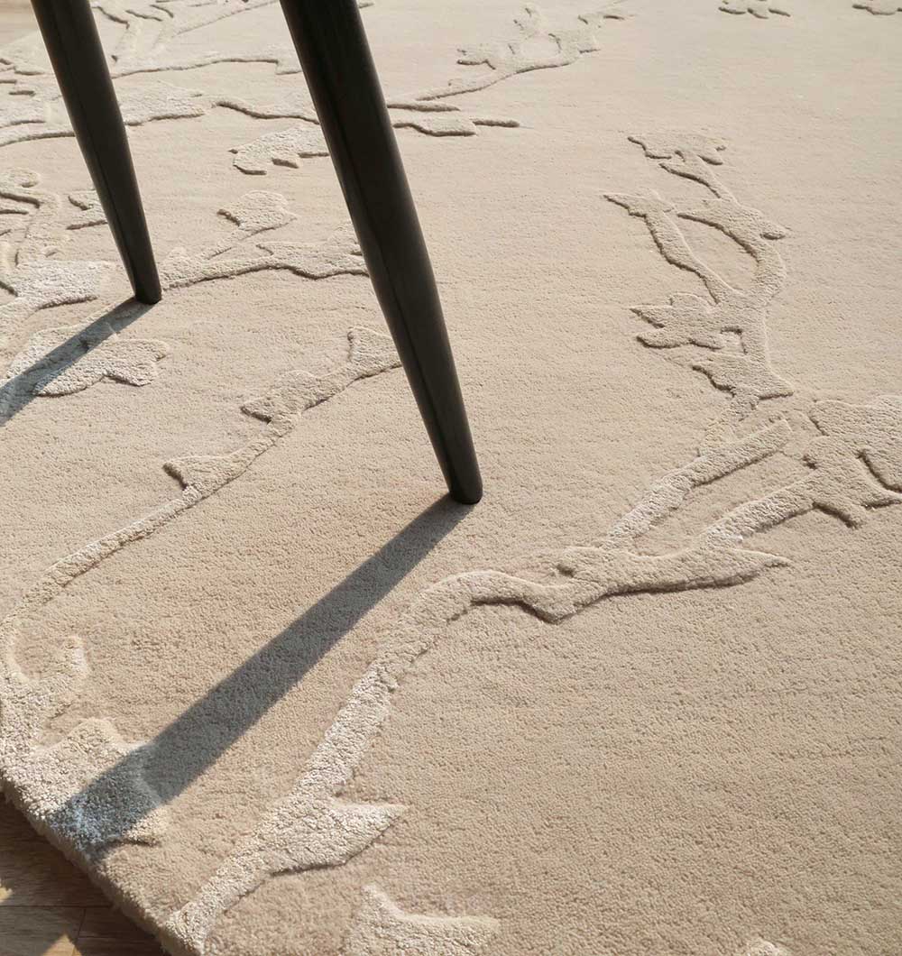 Close-up detailing the softness and resilience of the premium 60% wool, 20% viscose, 20% cotton natural fibers.