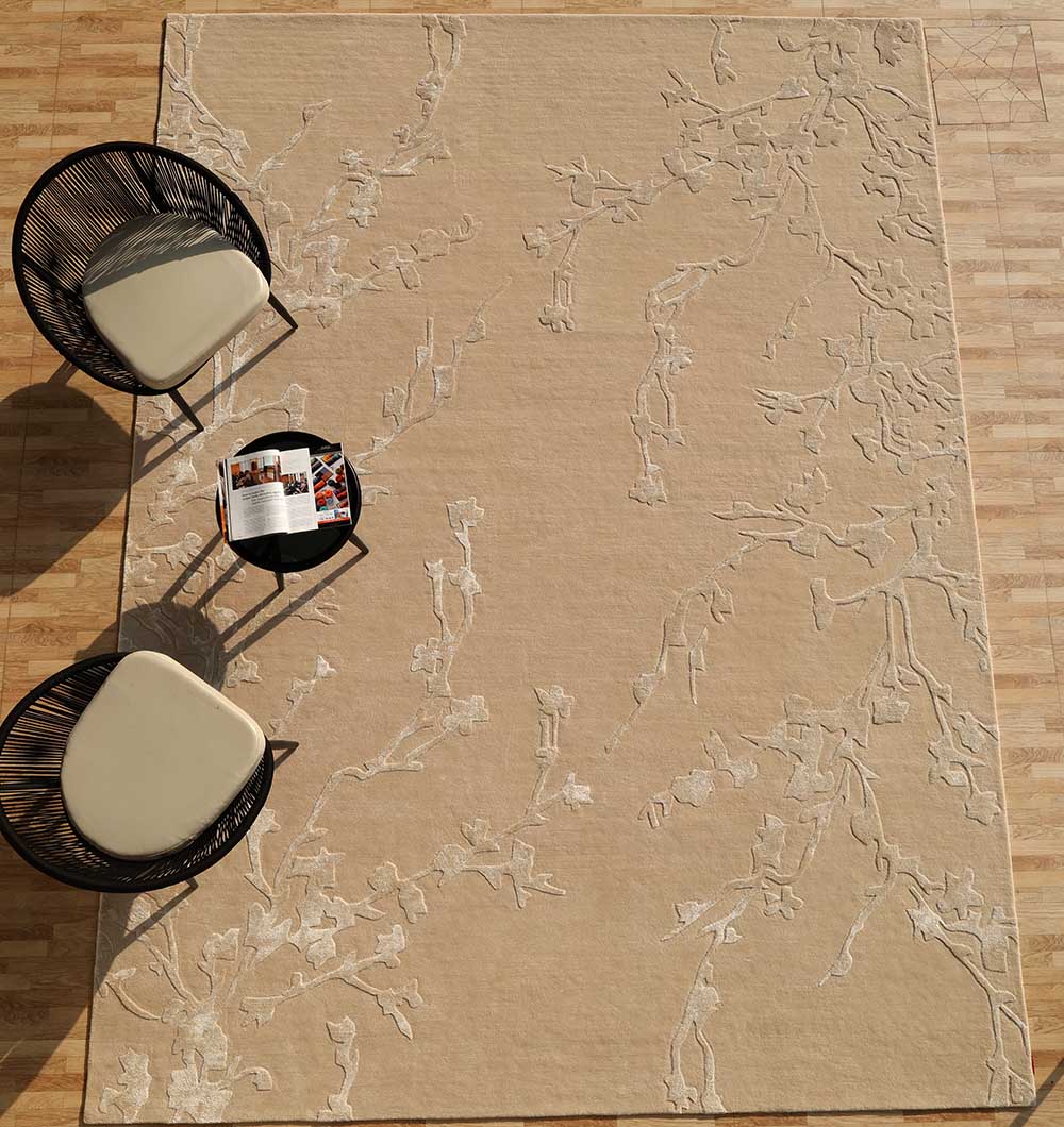 Main image of the rectangular beige area rug, crafted with expert precision for sophisticated interiors.