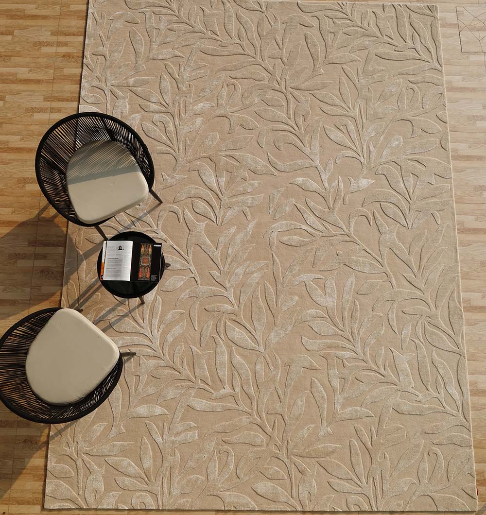 Decorative handmade area rug in rectangle shape, featuring an intricate design that adds warmth and elegance.