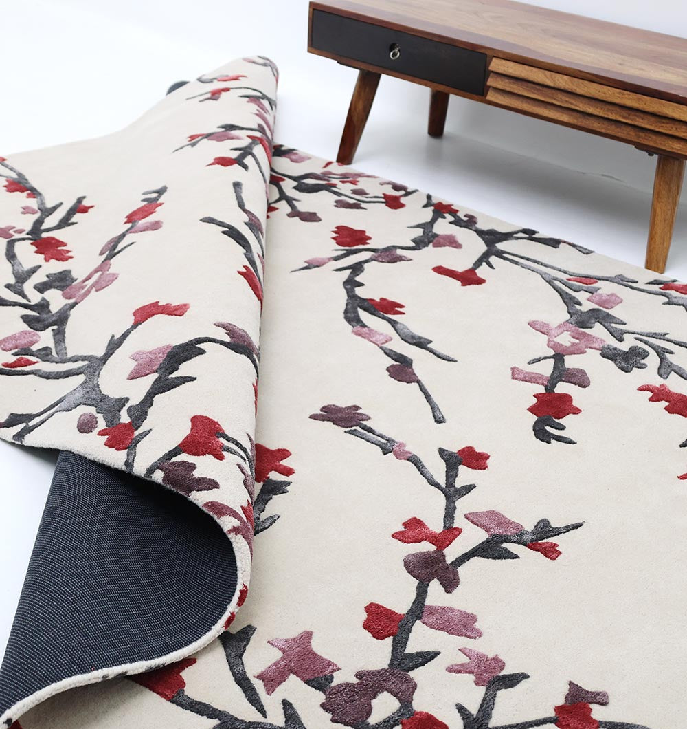 Side view of the rectangular rug in an interior setting, demonstrating robust performance and soft touch construction.