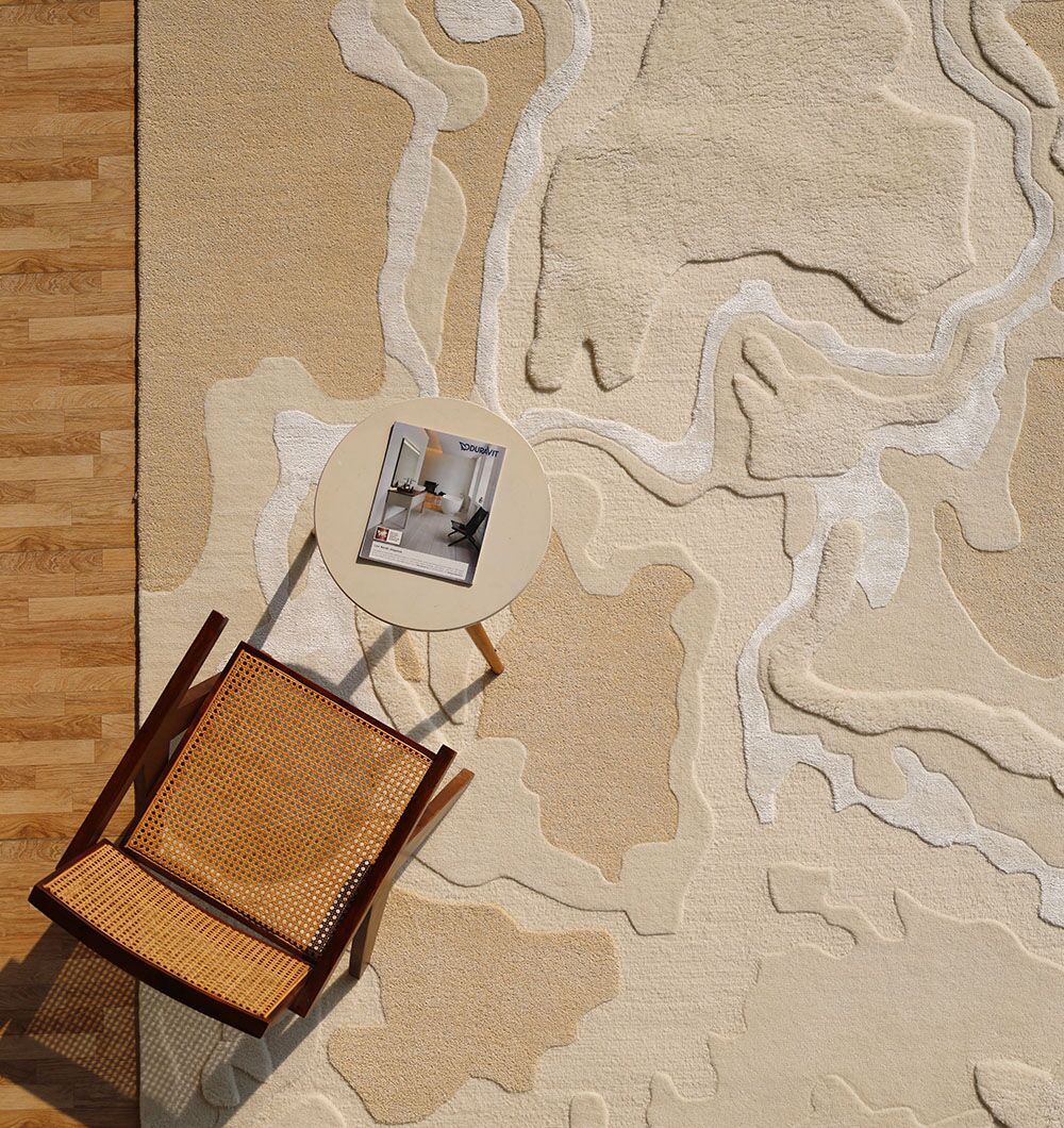 Natural White Color Handmade Area Rug - HTWV-129